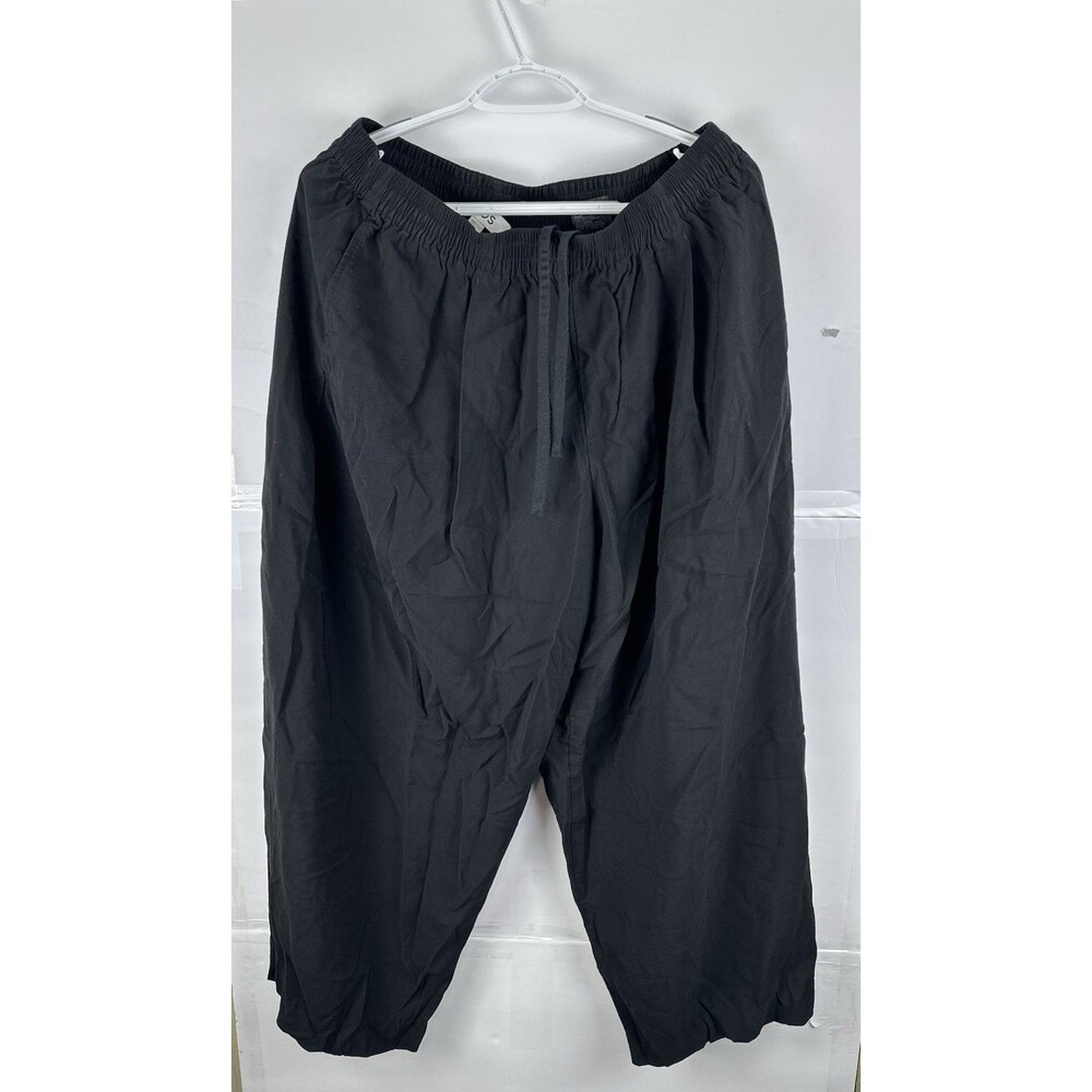 COS Black Wide Leg Pull-On Pants Elastic Waist Size M Flowy Trousers